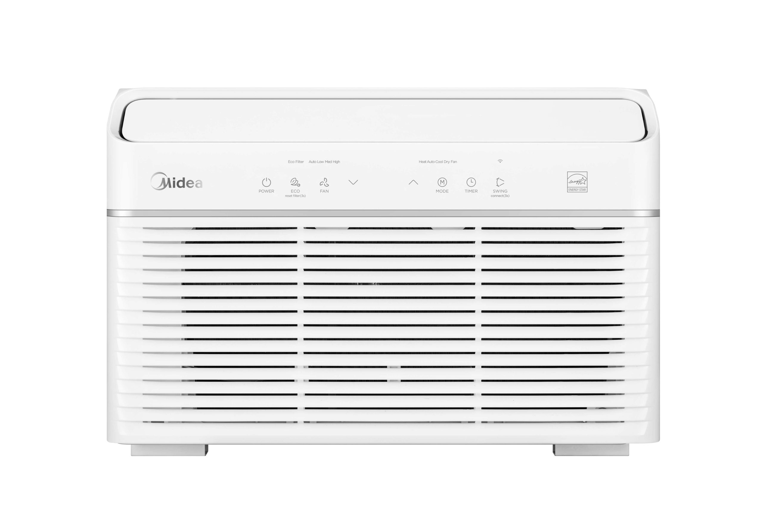Midea 8,000 BTU DOE Smart Inverter Window Air Conditioner with Heat, for spaces up to 350 sq. ft.